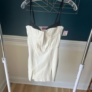 NEW Edikted black and white bustier dress size small